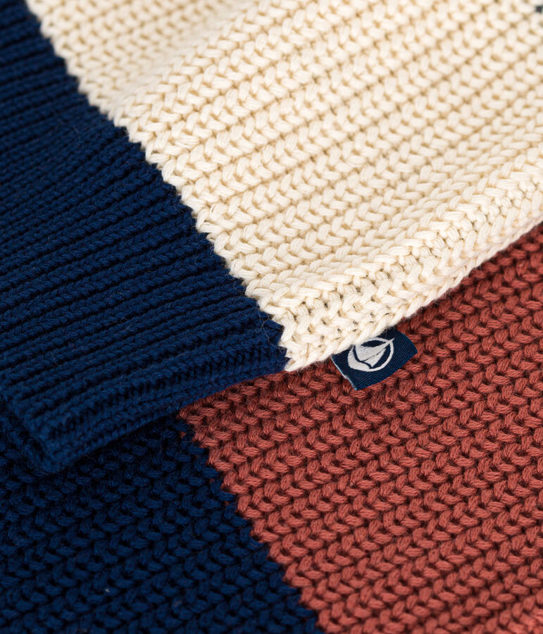 Gestreepte katoenen trui voor dames ecru/multicouleur