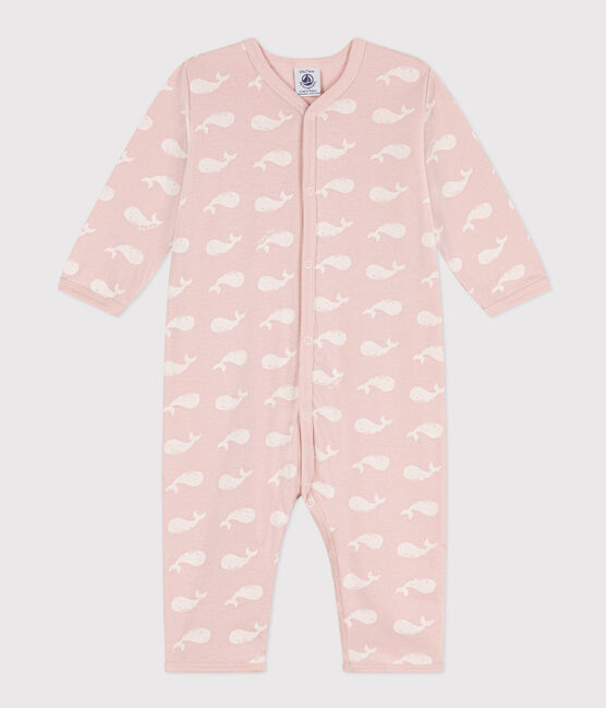 Dors-bien sans pieds imprimés en coton SALINE/ MARSHMALLOW