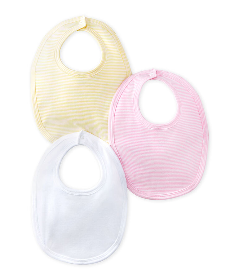 Lot de 3 bavoirs b&eacute;b&eacute; blanc LOT