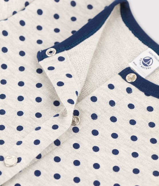 Cardigan voor meisjes in molton grijs BELUGA/blauw MEDIEVAL