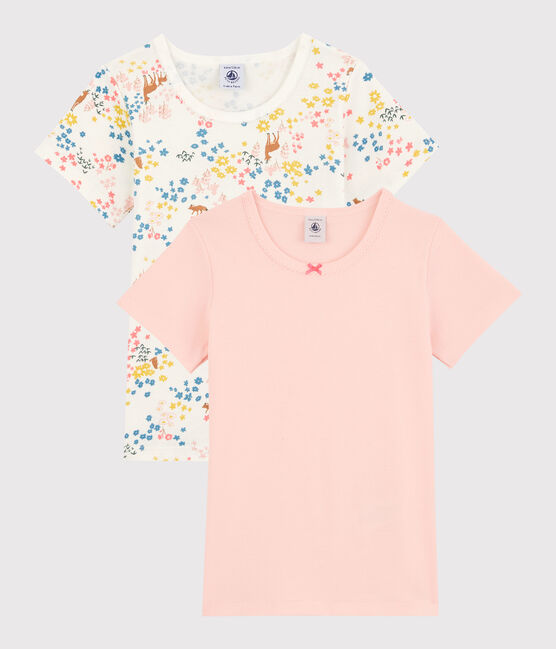 Set van 2 meisjes t-shirts met korte mouwen van biologisch katoen variante 1