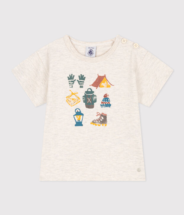 Tee-shirt manches courtes en jersey b&eacute;b&eacute; beige chin&eacute;