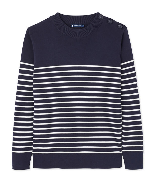 Marinetrui mannen met opgezette streep blauw/wit
