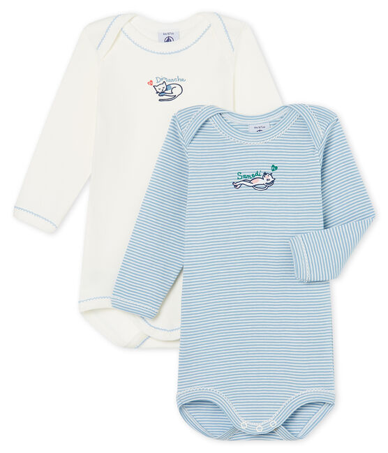 Twee rompertjes met lange mouwen babymeisje variante 1