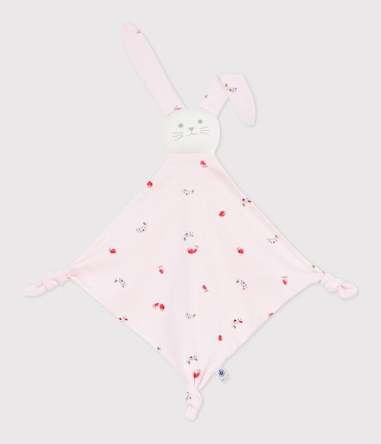 Katoenen babyknuffeldoekje met bloemetjesprint roze BARELY/ MULTICO