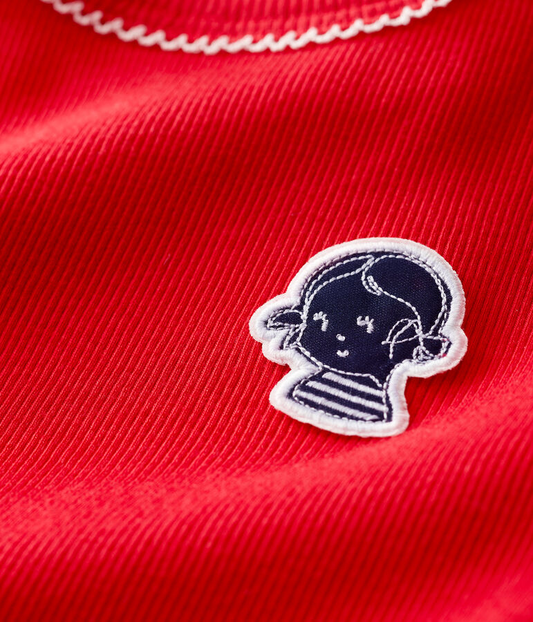 Tee-shirt manches courtes en coton enfant fille rouge