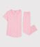 Katoenen kinderpyjama met korte mouw en lange pijpen met print roze/multicouleur