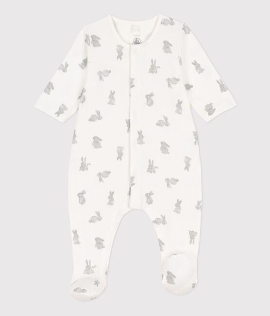 Pyjama met konijntjes in tubic wit MARSHMALLOW/grijs GRIS
