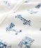 Slaappakje zonder voetjes van ribstof Paris voor baby wit MARSHMALLOW/blauw MAJOR