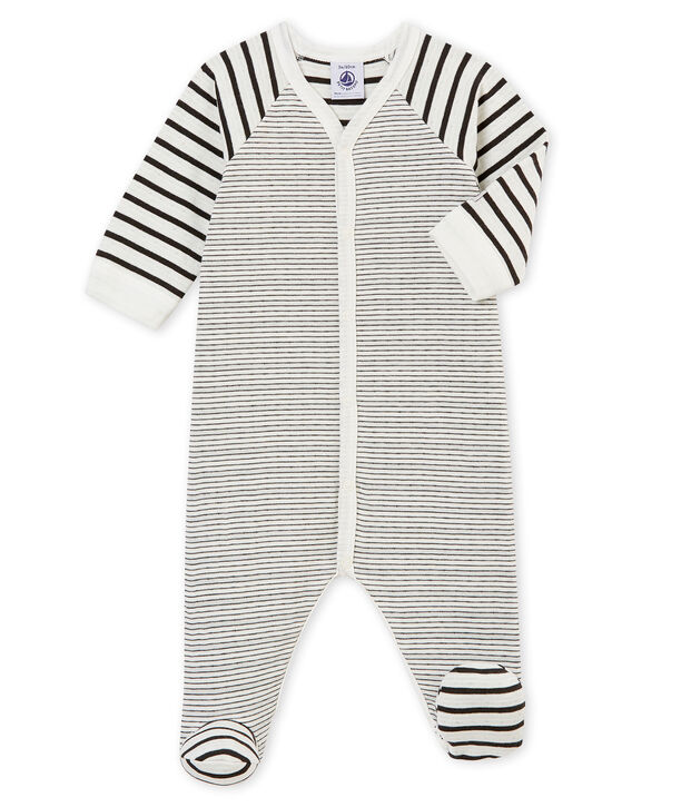 Pyjama voor babyjongens wit/grijs