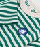 Gestreept T-shirt met lange mouwen in katoen voor baby's groen/beige