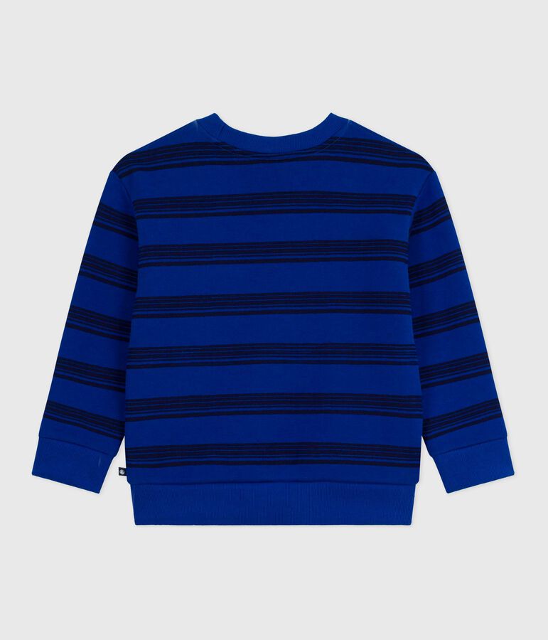 Katoenen sweatshirt met streepjes voor kinderen blauw/blauw
