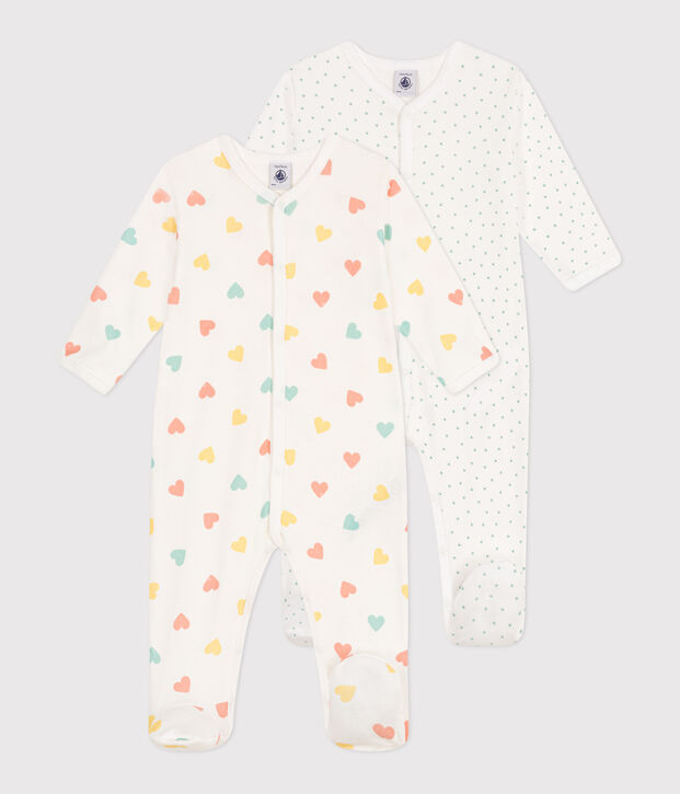 Setje met 2 katoenen babypyjama's met print multicouleur