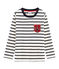 T-shirt met lange mouwen voor jongens wit MARSHMALLOW/blauw SMOKING