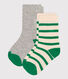 2 paires de chaussettes en coton rayures bébé