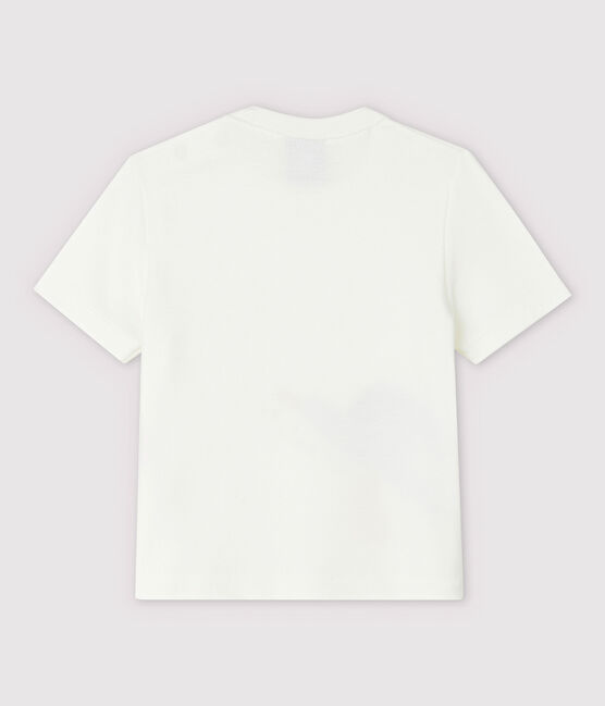 Rib T-shirt met korte mouwen voor babyjongens wit MARSHMALLOW