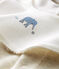 Uniseks pyjama met slabbetje van katoenvelours beige MONTELIMAR CHINE