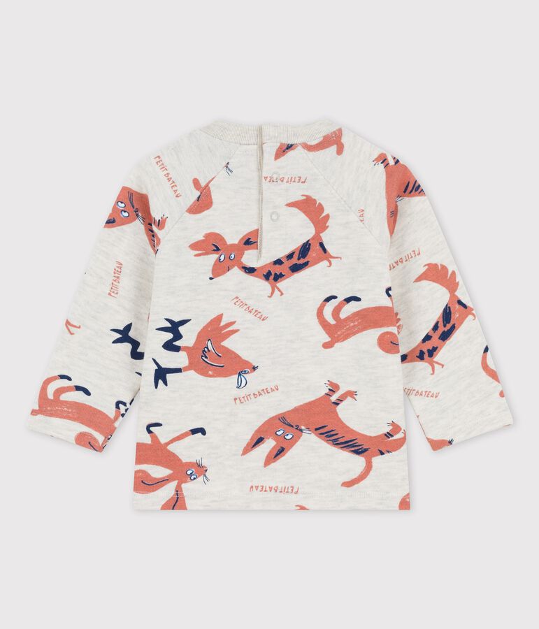 Sweatshirt imprim&eacute; animaux en molleton b&eacute;b&eacute; beige/multicouleur
