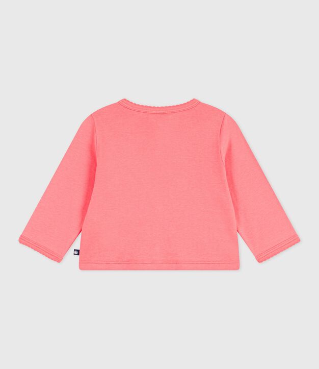Cardigan b&eacute;b&eacute; en coton uni corail