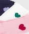 3 paires de chaussettes b&eacute;b&eacute; en coton motif c&oelig;ur multicouleur