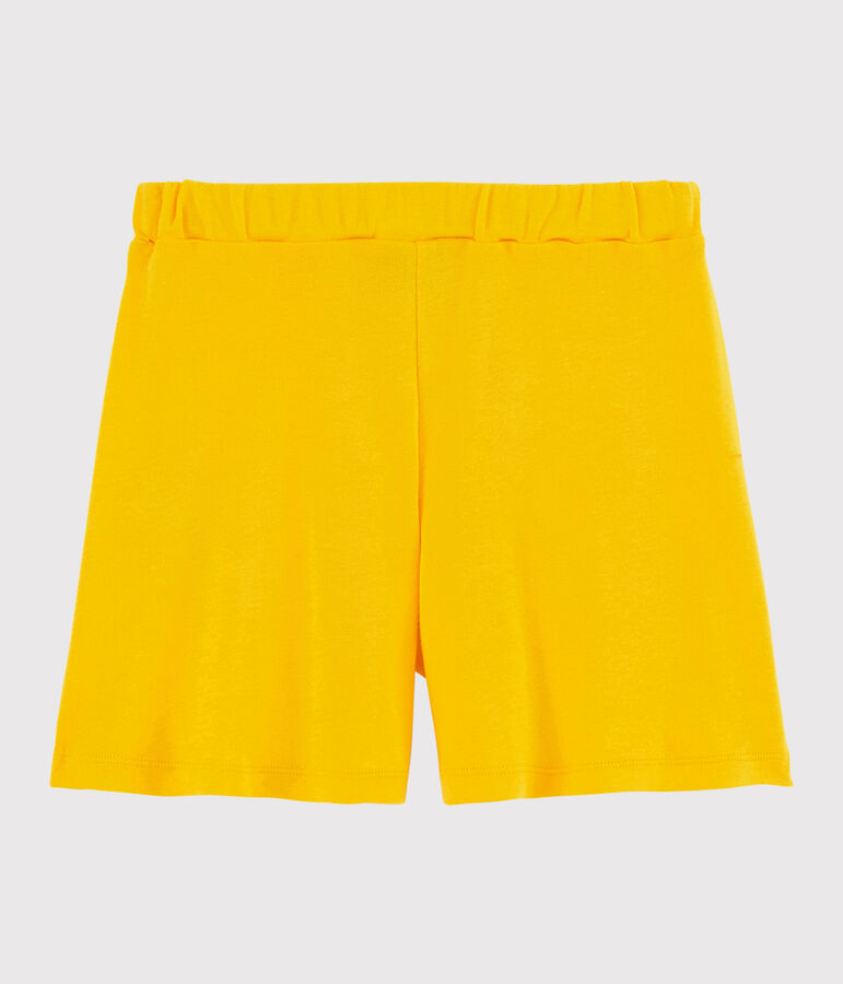 Short en coton enfant fille jaune