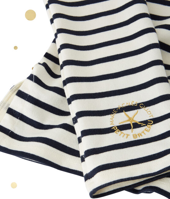 Marinière femme décolletée dans le dos. Petit bateau x Marie-Agnès Gillot beige COQUILLE/blauw SMOKING