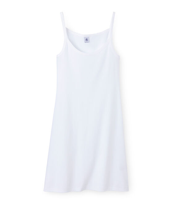Chemise à bretelles femme coton/laine/soie wit Lait