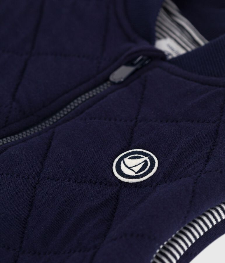 Gilet enfant en coton sans manche uni bleu