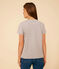 Le Droit, katoenen T-shirt voor dames met V-hals grijs CHATON CHINE