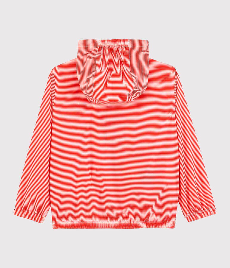 Windjack van gerecycled polyester voor meisje - jongen roze/wit