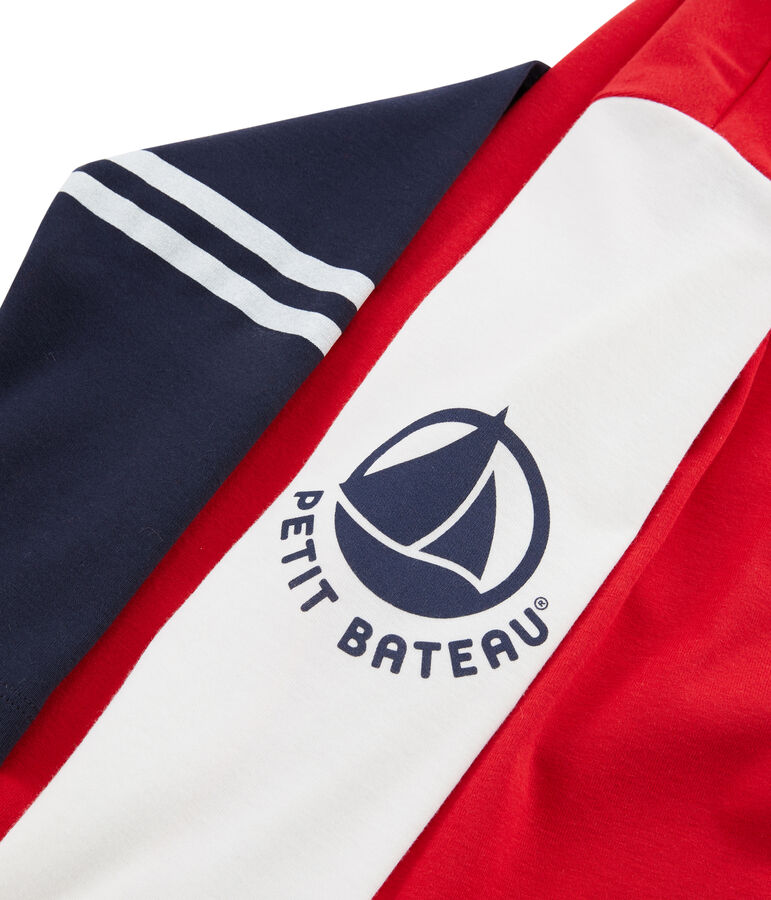 Tee shirt manches longues enfant gar&ccedil;on rouge/multicouleur