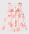 Robe bébé fille en coton imprimé rose VIENNE/blanc MULTICO
