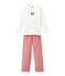 Meisjespyjama rood TERKUIT/wit MARSHMALLOW