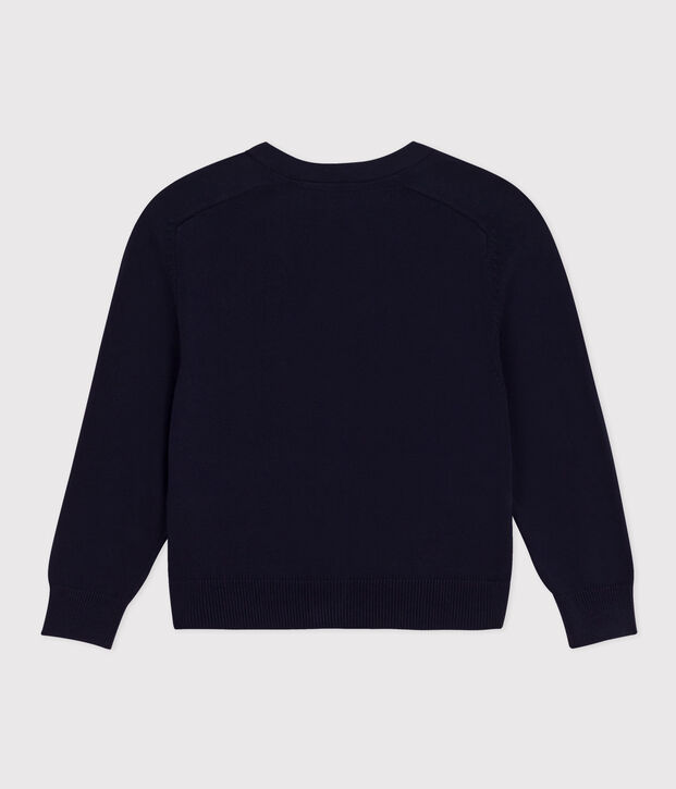 Cardigan en coton enfant gar&ccedil;on bleu marine