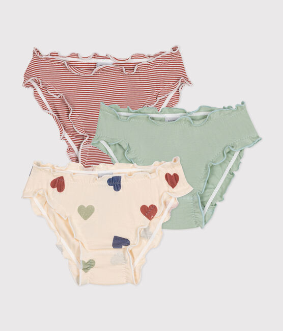 Set van 3 katoenen slipjes met ruches voor kinderen variante 1
