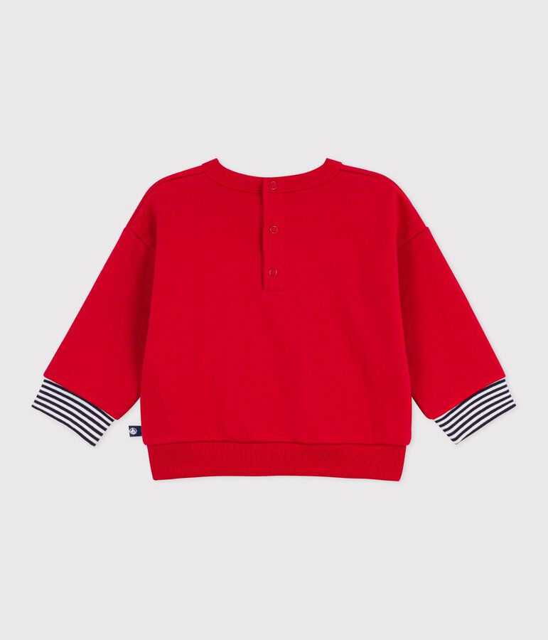 Sweatshirt b&eacute;b&eacute; en coton &agrave; motifs rouge