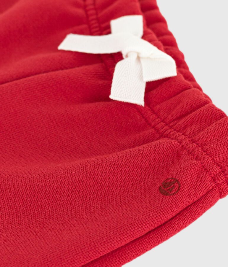 Pantalon b&eacute;b&eacute; en coton uni rouge