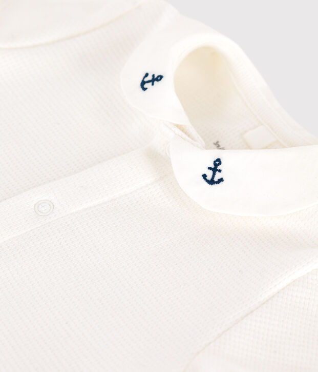 Combicourte b&eacute;b&eacute; en coton et son col brod&eacute; blanc