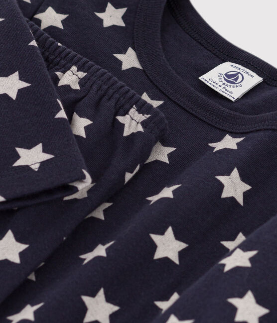 Pyjama met sterren van tubic voor kleine meisjes en jongens blauw SMOKING/wit MARSHMALLOW