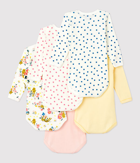 Lot de 5 bodies manches longues bébé fille en coton variante 1