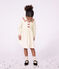 Robe enfant en velours manches longue unie blanc cass&eacute;