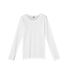 Effen meisjes-T-shirt met lange mouwen en gekartelde afwerking