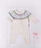 Gebreid babysetje met jacquardmotief. blauw/blauw