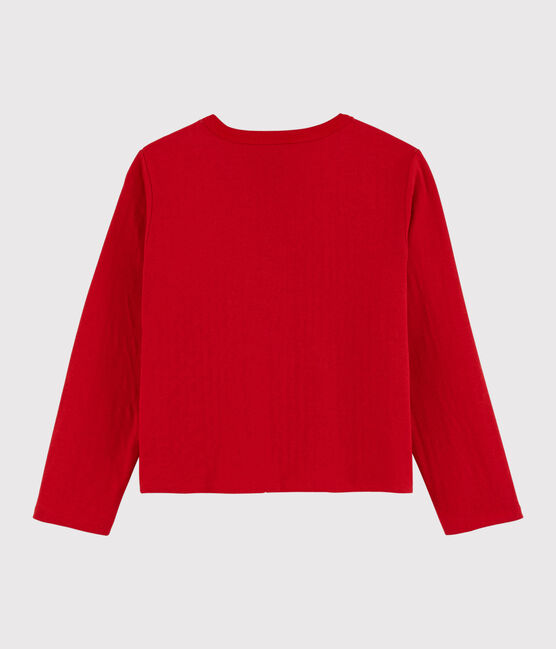 Cardigan en tubique enfant fille rouge TERKUIT