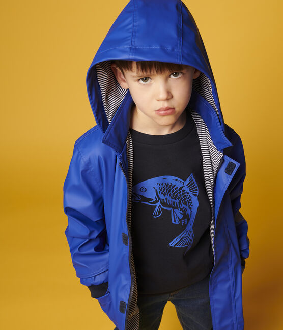 Molton sweatshirt voor jongens blauw SMOKING