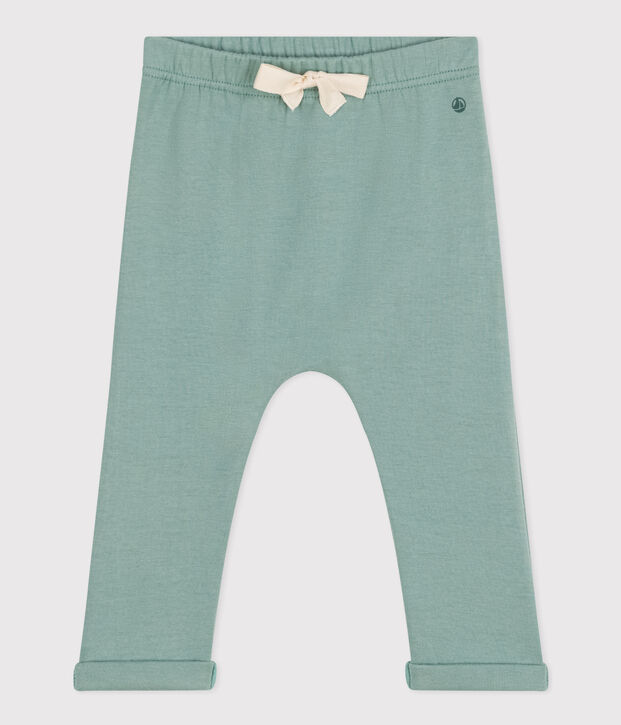 broek in dikke jersey voor baby's groen
