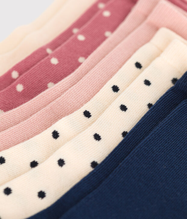 5 paires de chaussettes en coton pois enfant multicouleur