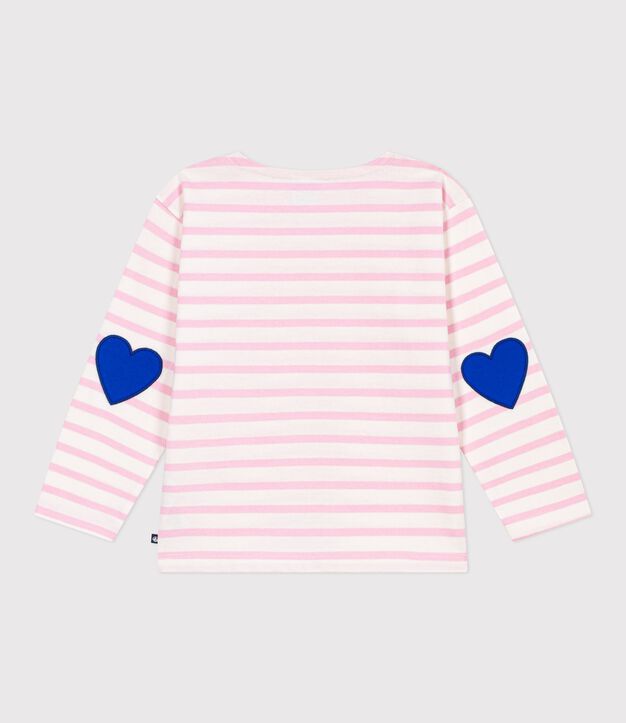 Marini&egrave;re enfant en coton &agrave; rayures rose/rose