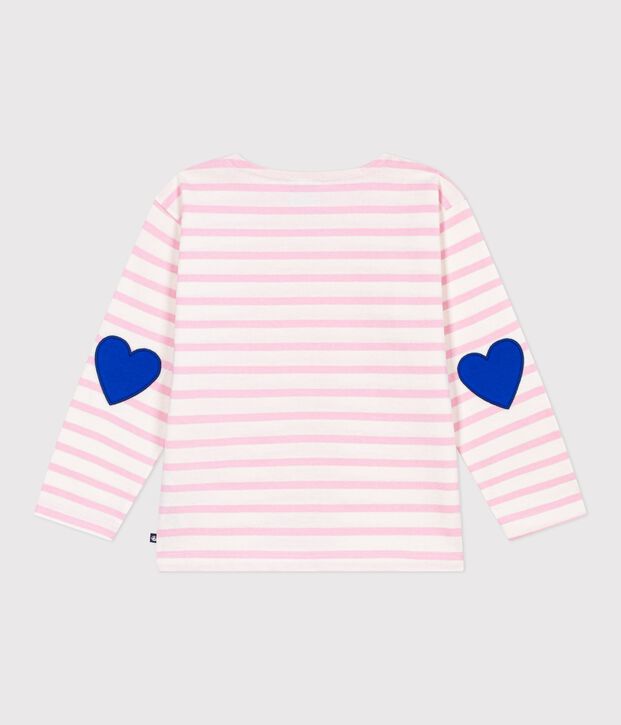 Katoenen gestreept marineshirt voor kinderen roze/roze