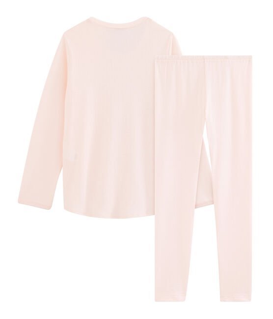 Meisjespyjama van ribstof roze FLEUR